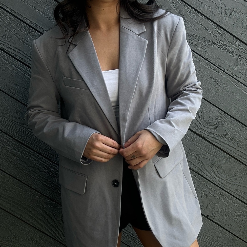 Steve Madden Light Gray Women's Blazer Jacket